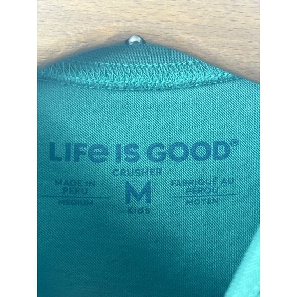 Life Is Good Kids Crusher T-Shirt Medium Lets Taco Bout My Ride Spruce Green Gra - Picture 5 of 6
